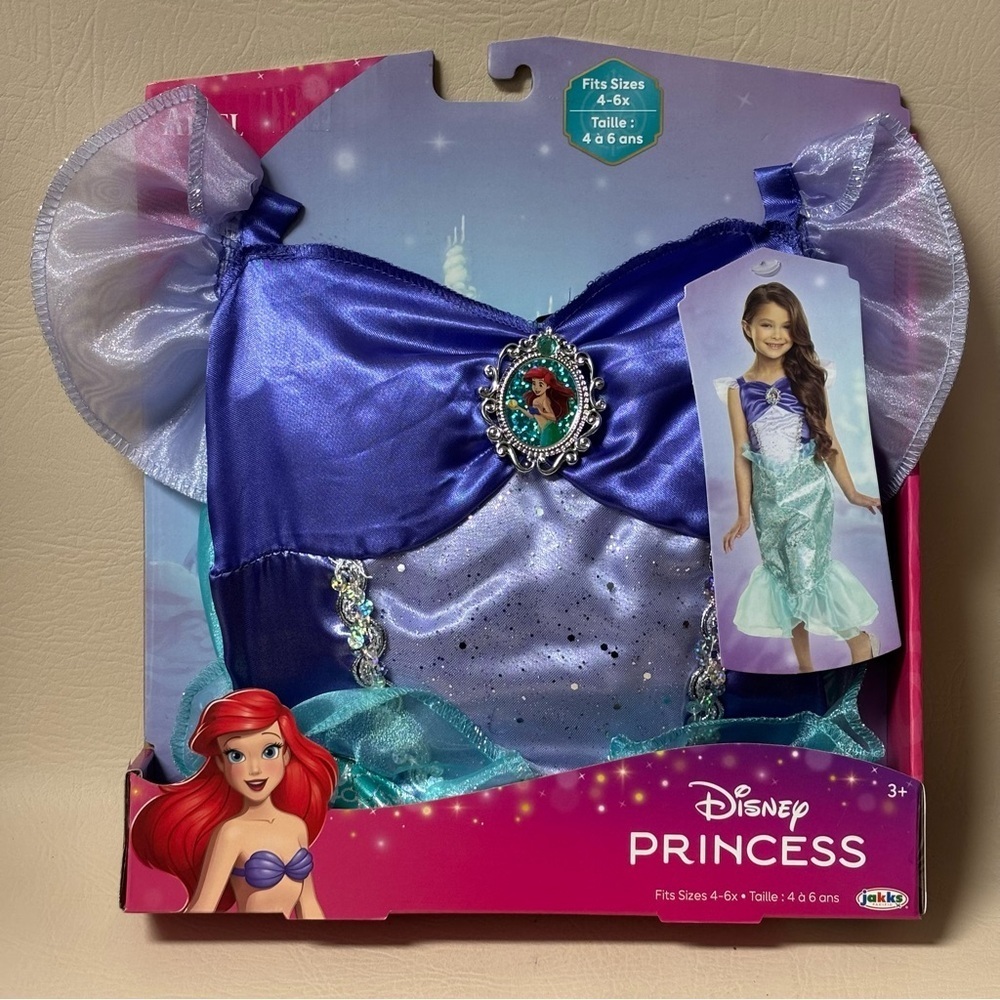 Disney The Little Mermaid Ariel Green Mermaid Play Dress  Child Size 4 to 6x